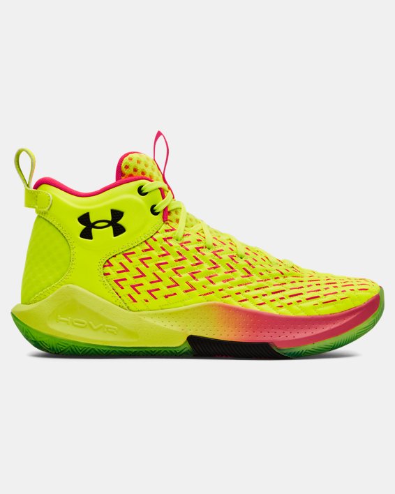 Unisex UA HOVR™ Havoc 4 Clone Basketball Shoes, Yellow, pdpMainDesktop image number 0